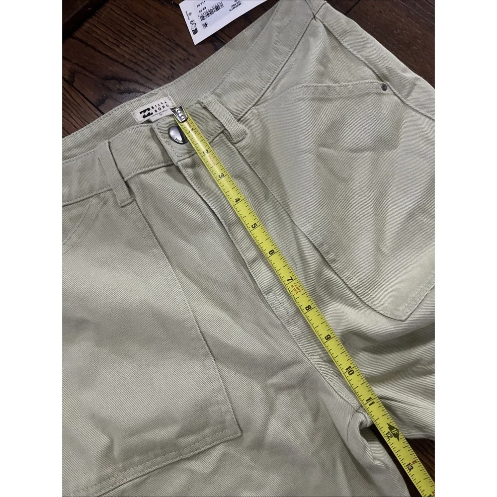 Billabong Womens Leia Pant Beige High Waist Cargo Carpenter Pants 26 NWT